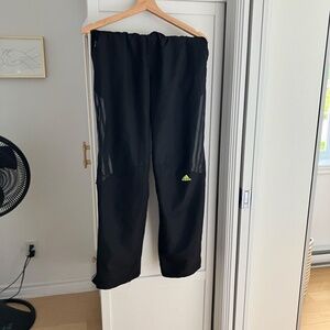 Adidas joggers with side stripe and neon details